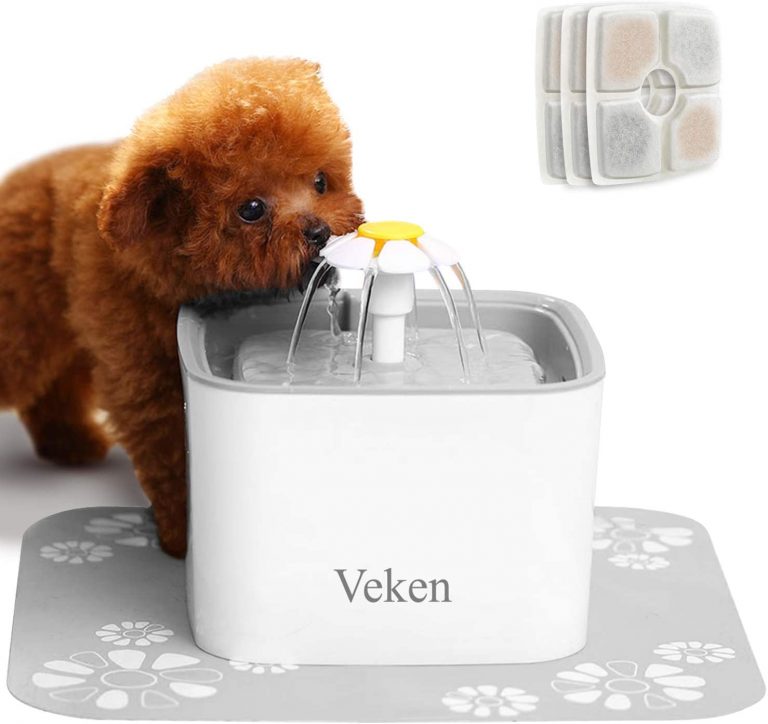 Veken Pet Fountain, 84oz/2.5L Automatic Cat Water Fountain Dog Water