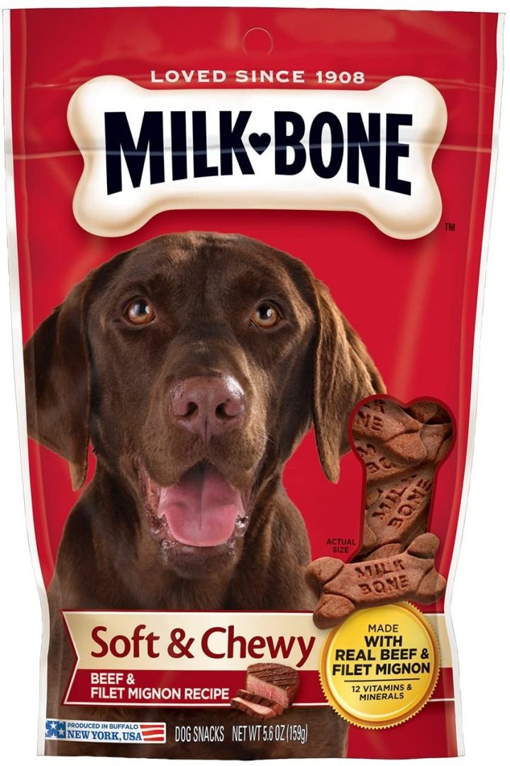 MilkBone Soft & Chewy Dog Treats with 12 Vitamins and Minerals Beef